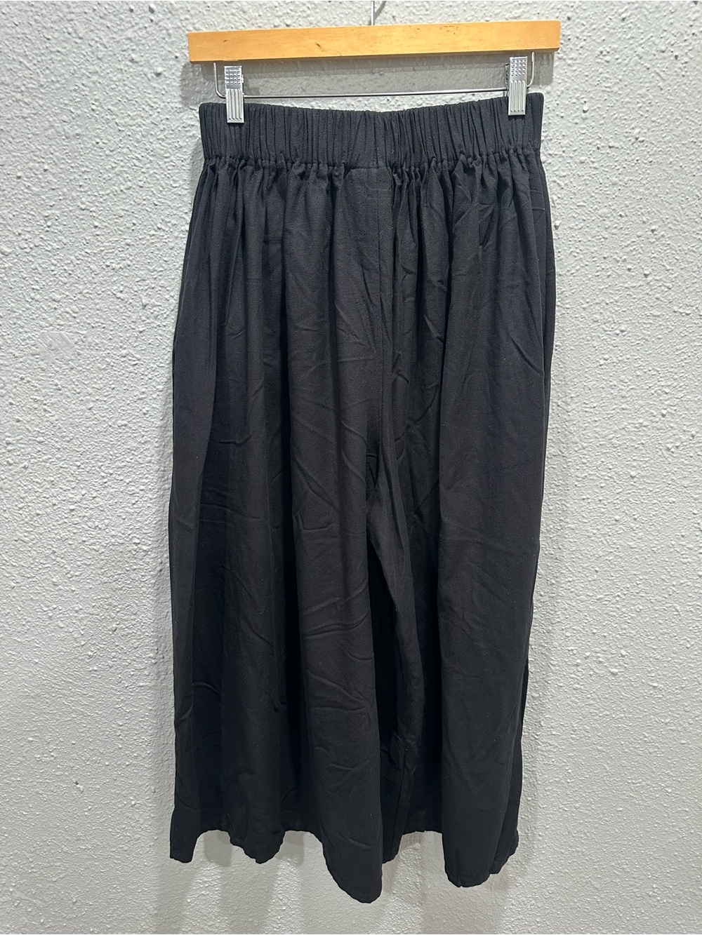 Miranda Bennett 100% Raw Silk Black Wide Leg Palazzo Pants Pockets Size Small - Picture 6 of 16